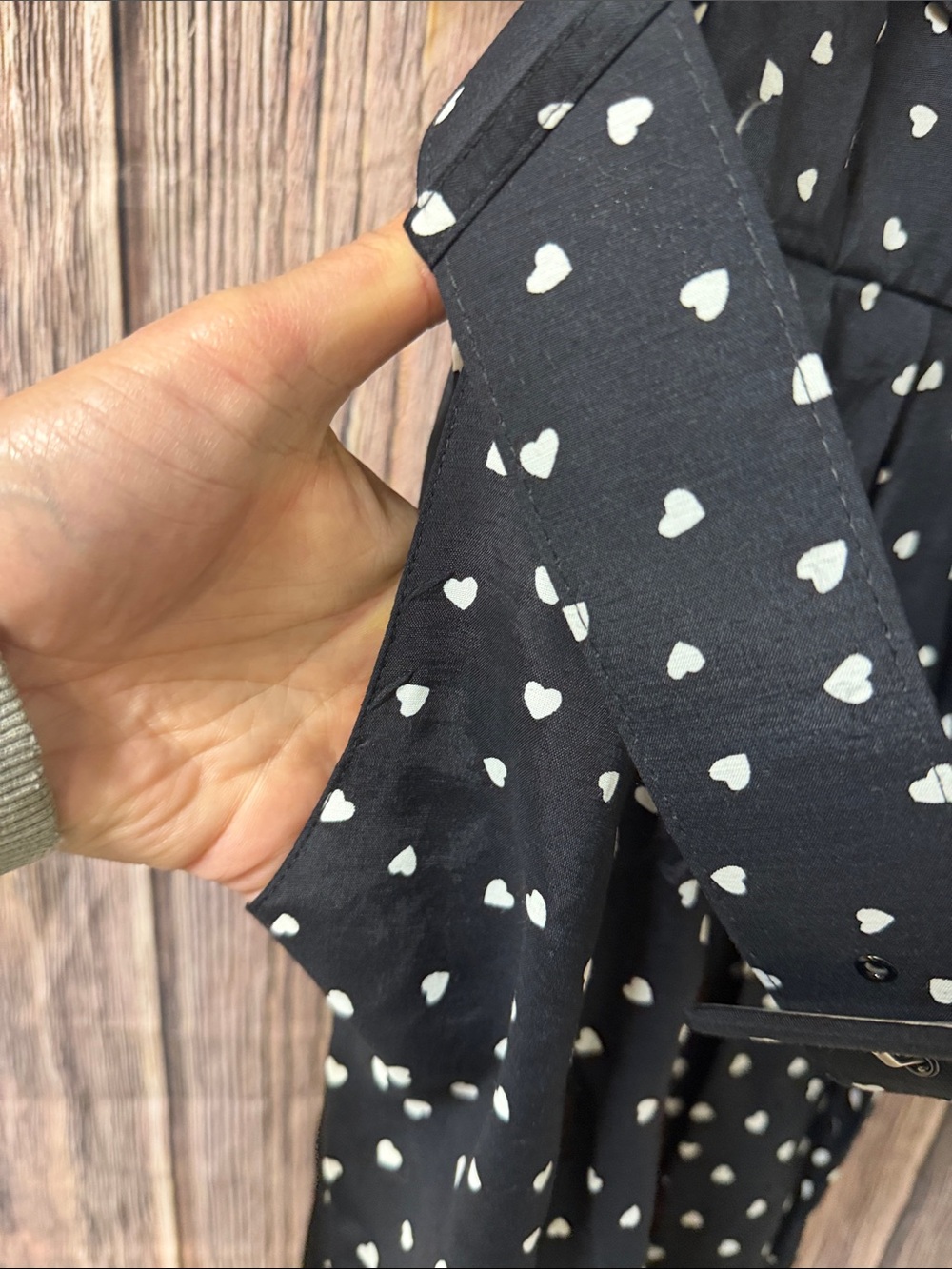 Vintage Karin Stevens Petites Size 10 Black White Heart Print Dress Belted Dress - Picture 9 of 14